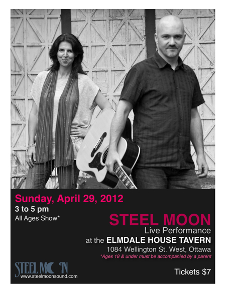 Poster for Steel Moon show at the Elmdale Tavern